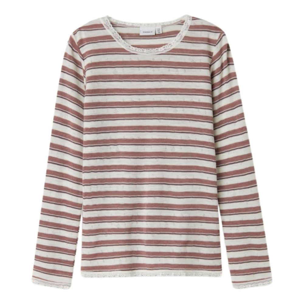 Name It - Trøye Ull Jr Wang Stripe Antler/ Snow White