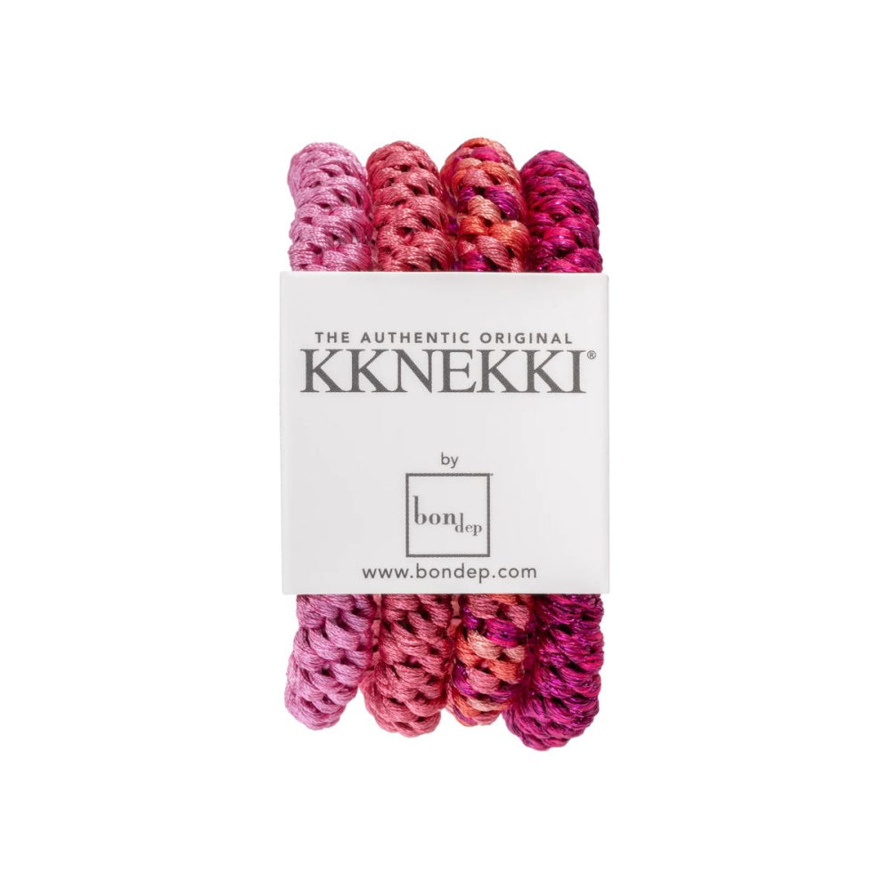 Kknekki - Hårstrikk 4 pk Bundle 44 Rosa/ Laks/ Cerise
