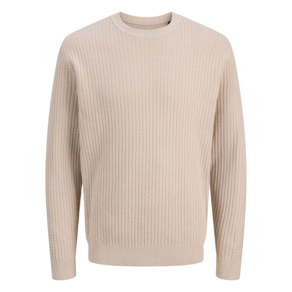 Jack & Jones - Genser Knit Blubarkley Zigzag Simply Taupe