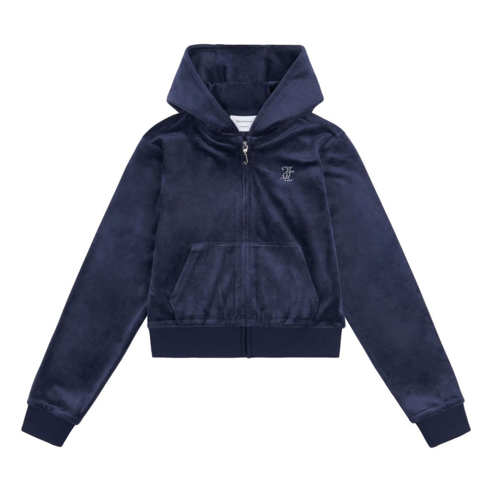 Juicy Couture - Velourjakke Tonal Zip Thru Hoodie Night Sky