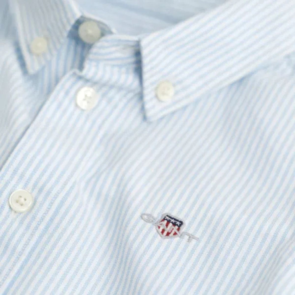 Gant - Skjorte Oxford Striped Shield Capri Blue