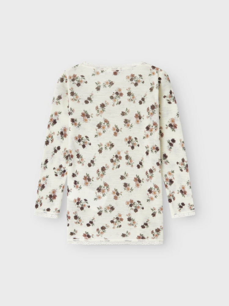 Name It - Trøye Ull Wang Blomster Snow White