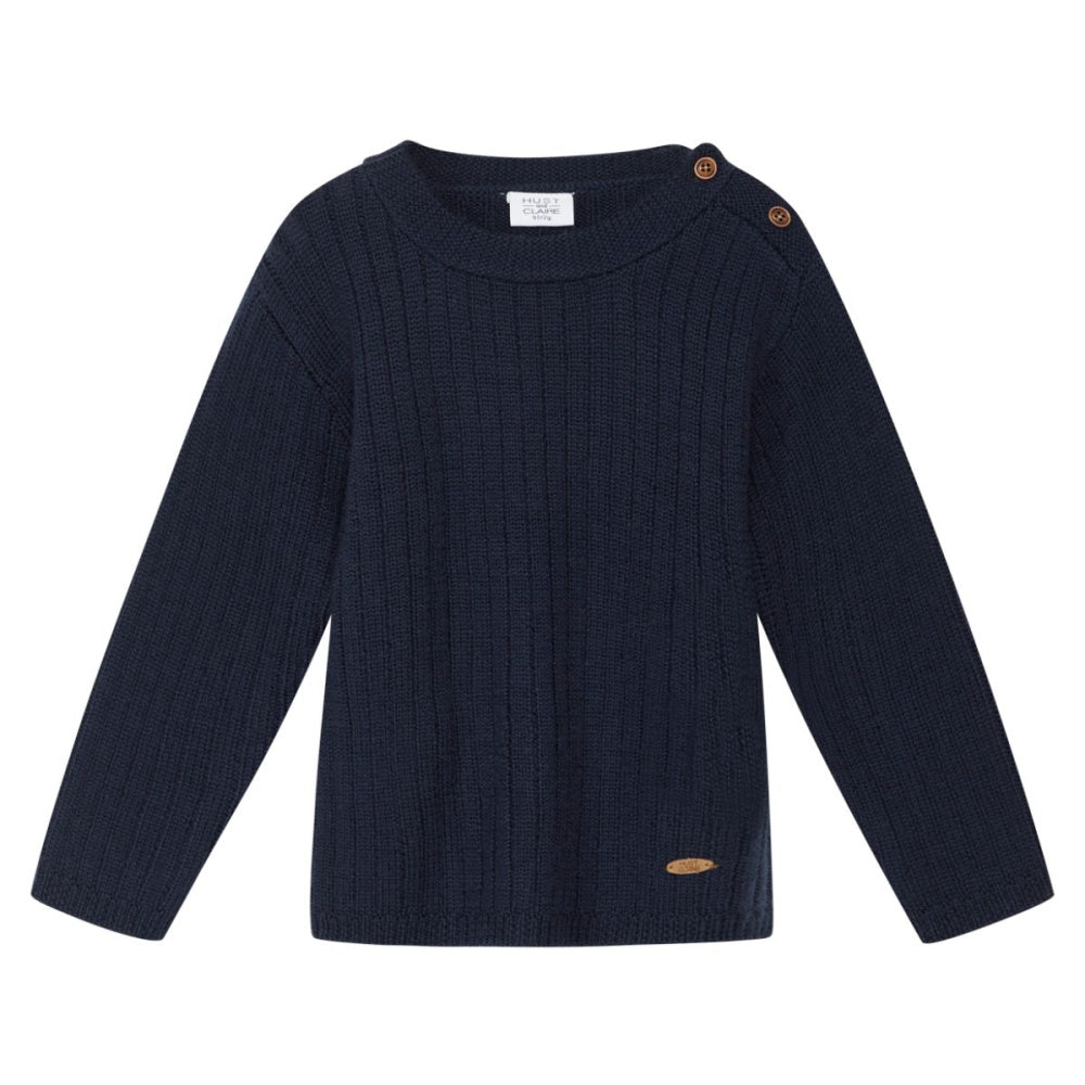 Hust and Claire - Genser Ull Ribbestrikket More Navy