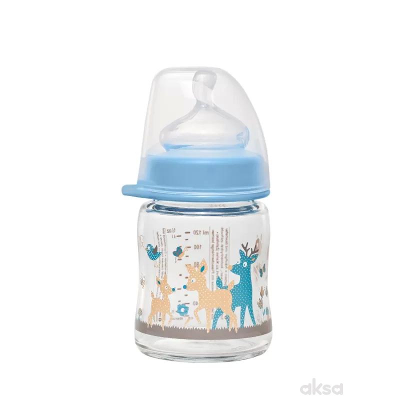 Nip- Tåteflaske Glass Bambi Blå 120ml