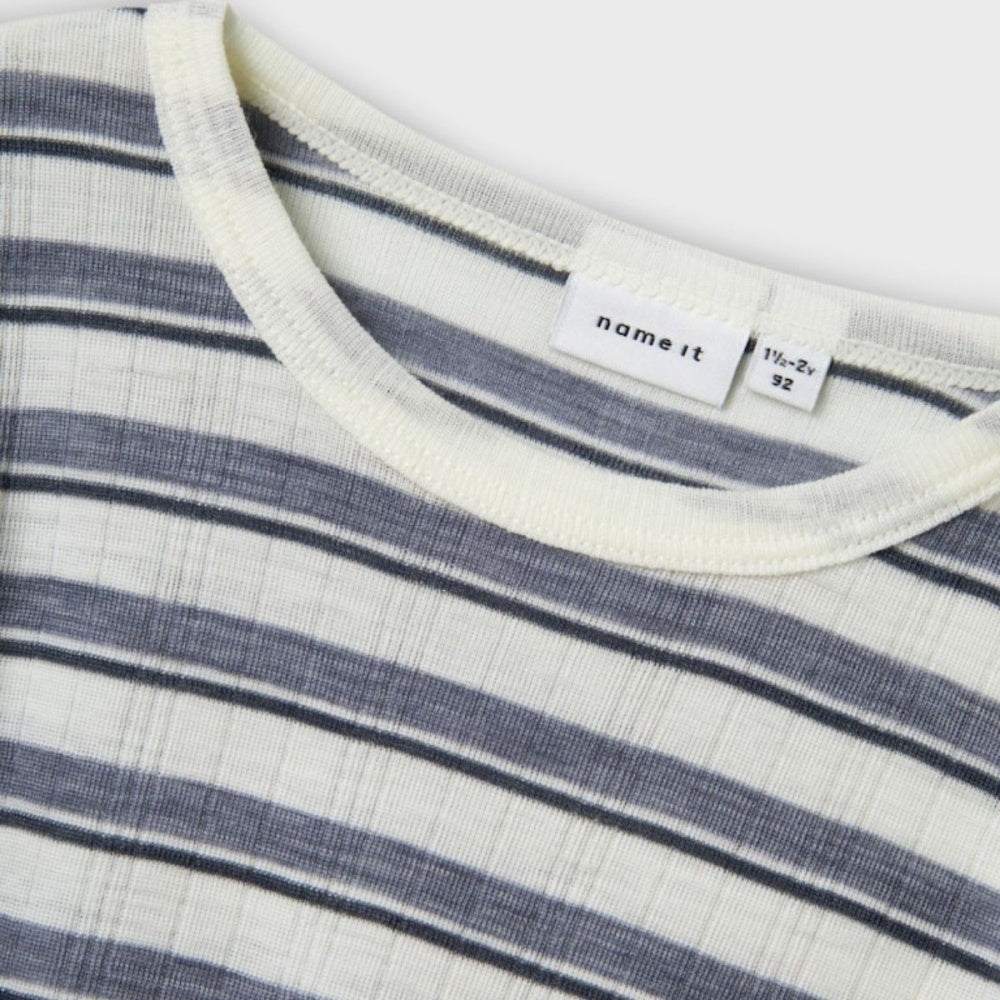 Name It - Trøye Ull Wang Stripe Folkstone Gray/ Snow White