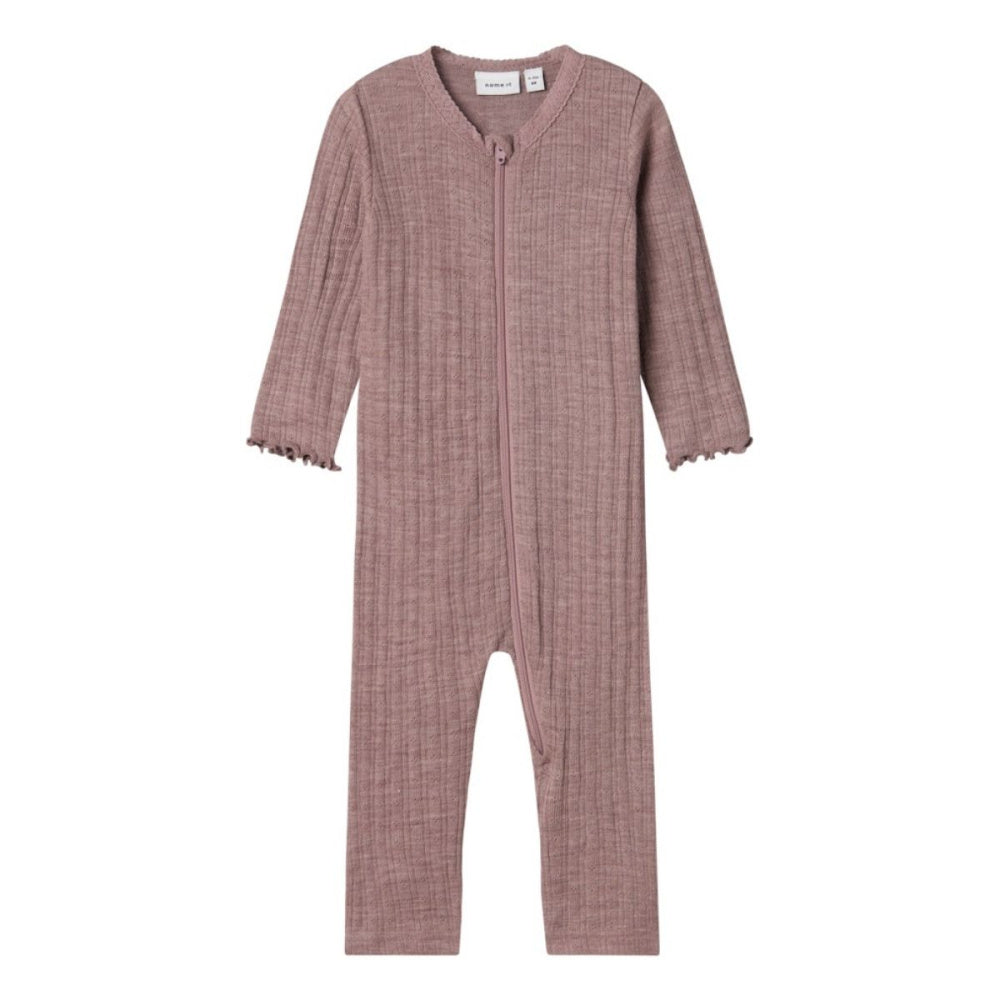 Name It - Heldress i Ull og Silke Rib Wossa Purple Dove