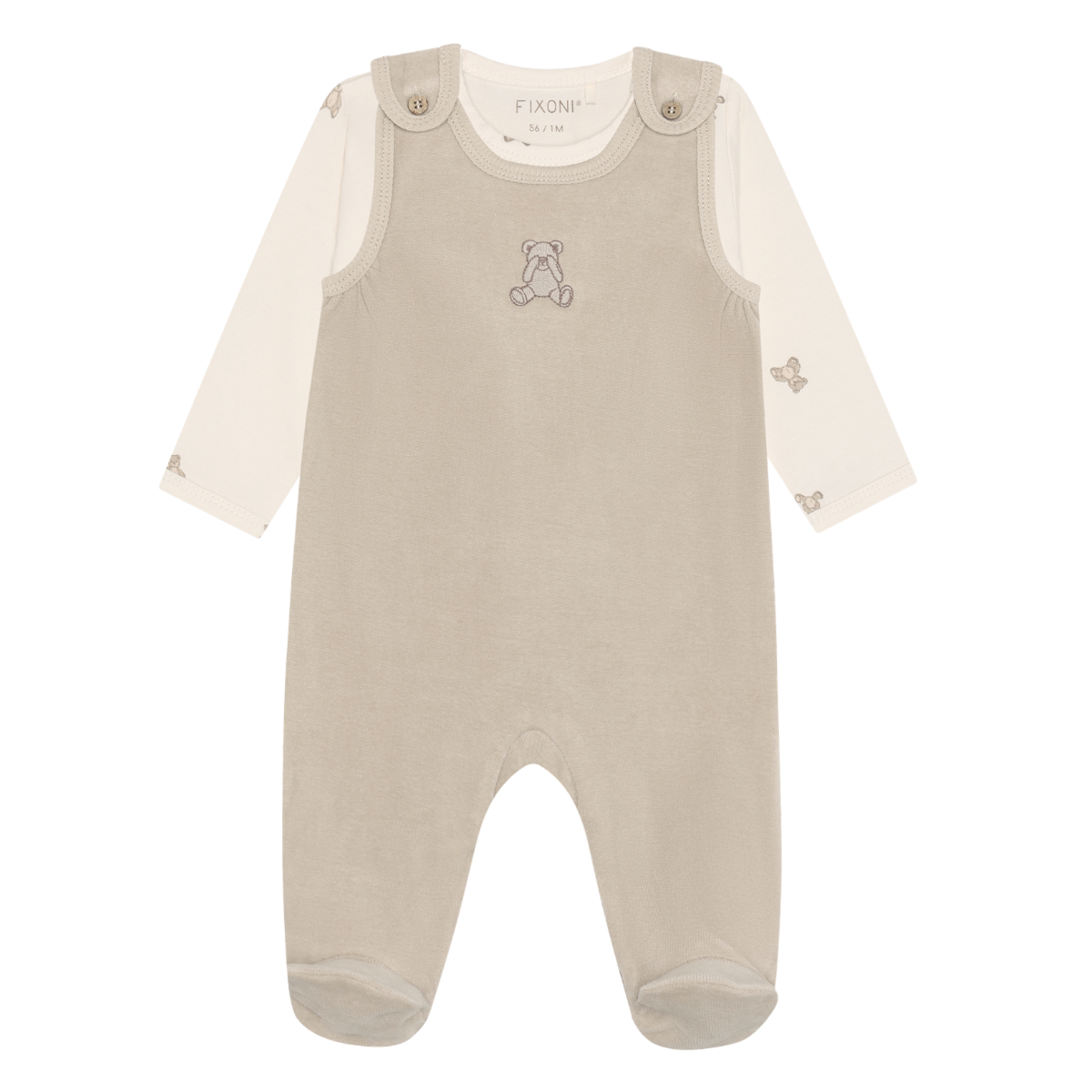 Fixoni - Babysett Body og Sparkebukse Velour Pure Cashmere