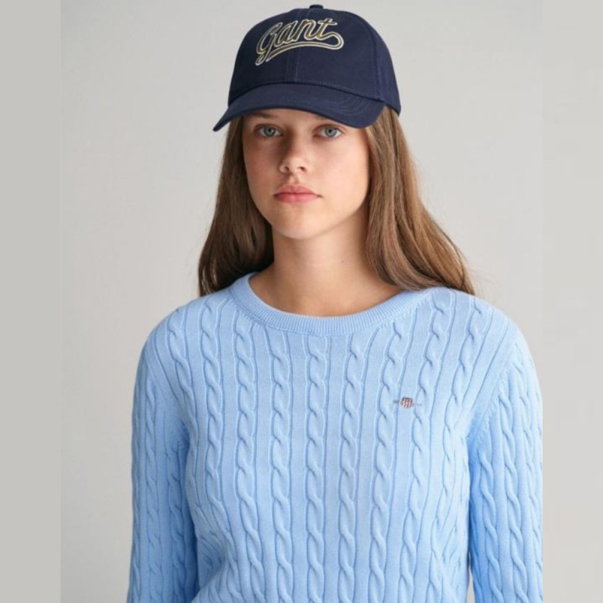 Gant - Genser Kabelstrikk Shade Blue