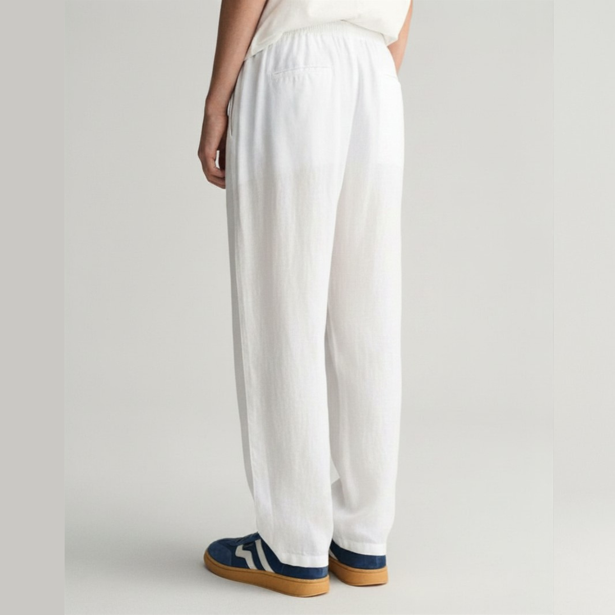 Gant - Bukse i Lin Relaxed White