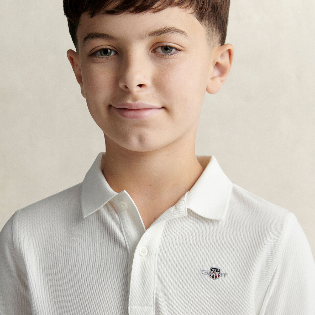 Gant - Pique Shield Jr SS Polo White