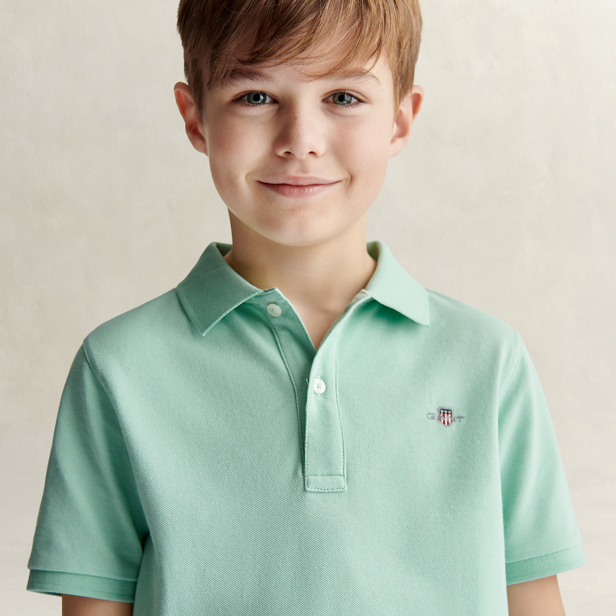 Gant - Pique Shield Jr SS Polo Washed Turquoise