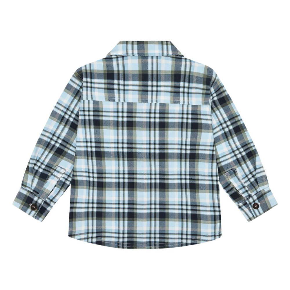 Hust and Claire - Skjorte Ravn Fall Check Iron Blue