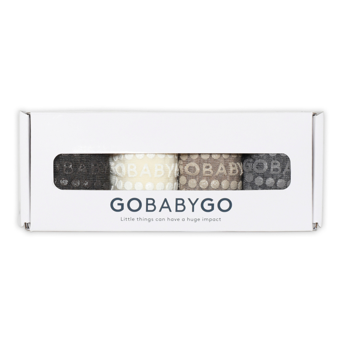 GoBabyGo - Sokker Ull Combo-box 4 pk Brown/ Snow/ Sand/ Grey