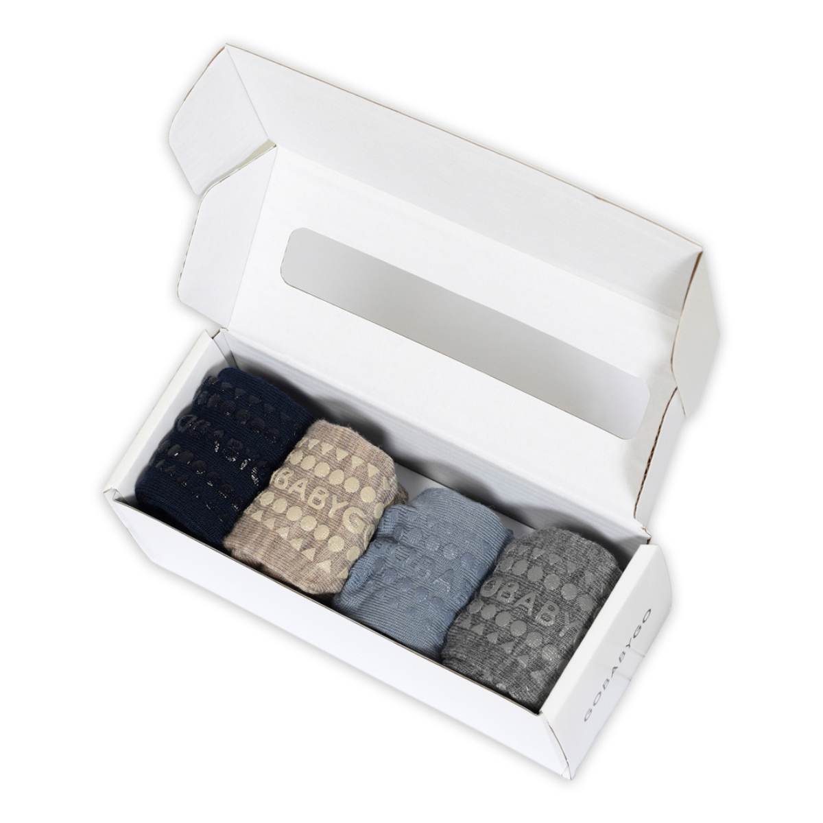 GoBabyGo - Sokker Ull Combo-box 4 pk Blue/ Sand/ Blue/ Grey