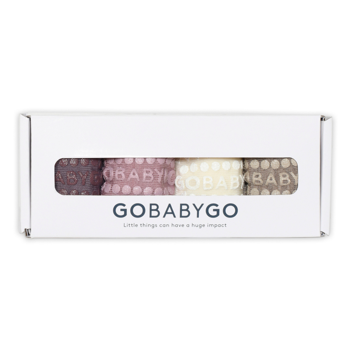 GoBabyGo - Sokker Ull Combo-box 4 pk Purple/ Rose/ Snow/ Sand