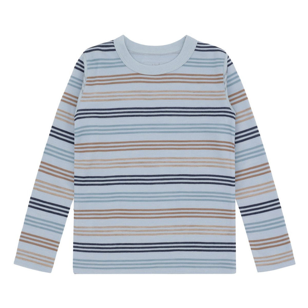 Hust And Claire - Trøye Ull/ Bambus Abba 3 Stripe Baby Blue