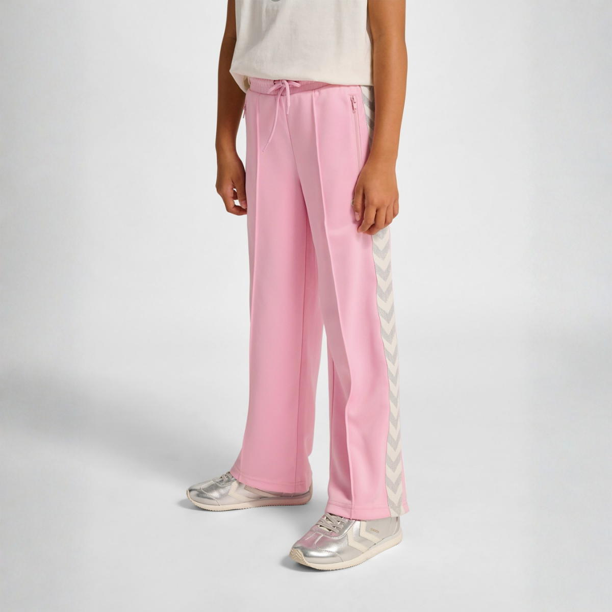 Hummel - Bukse Jr Wide Leg Poly Tape Roseate Spoonbill