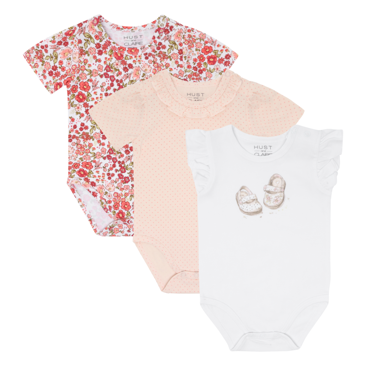 Hust and Claire - Kortermet body 3-pk Bella Summer White