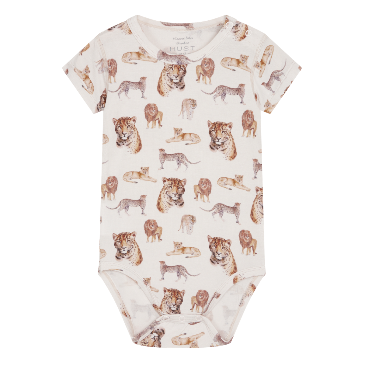 Hust and Claire - Body Kortermet Bambus Buller Wild Cats Ivory