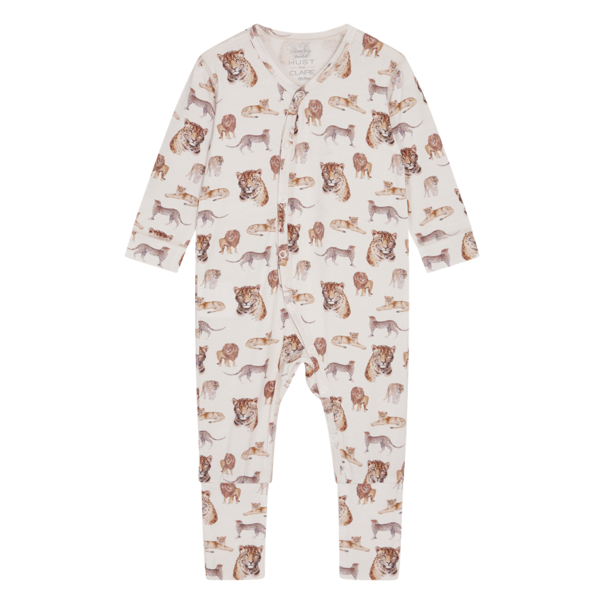 Hust and Claire - Heldress Bambus Mulle Wild Cats Ivory