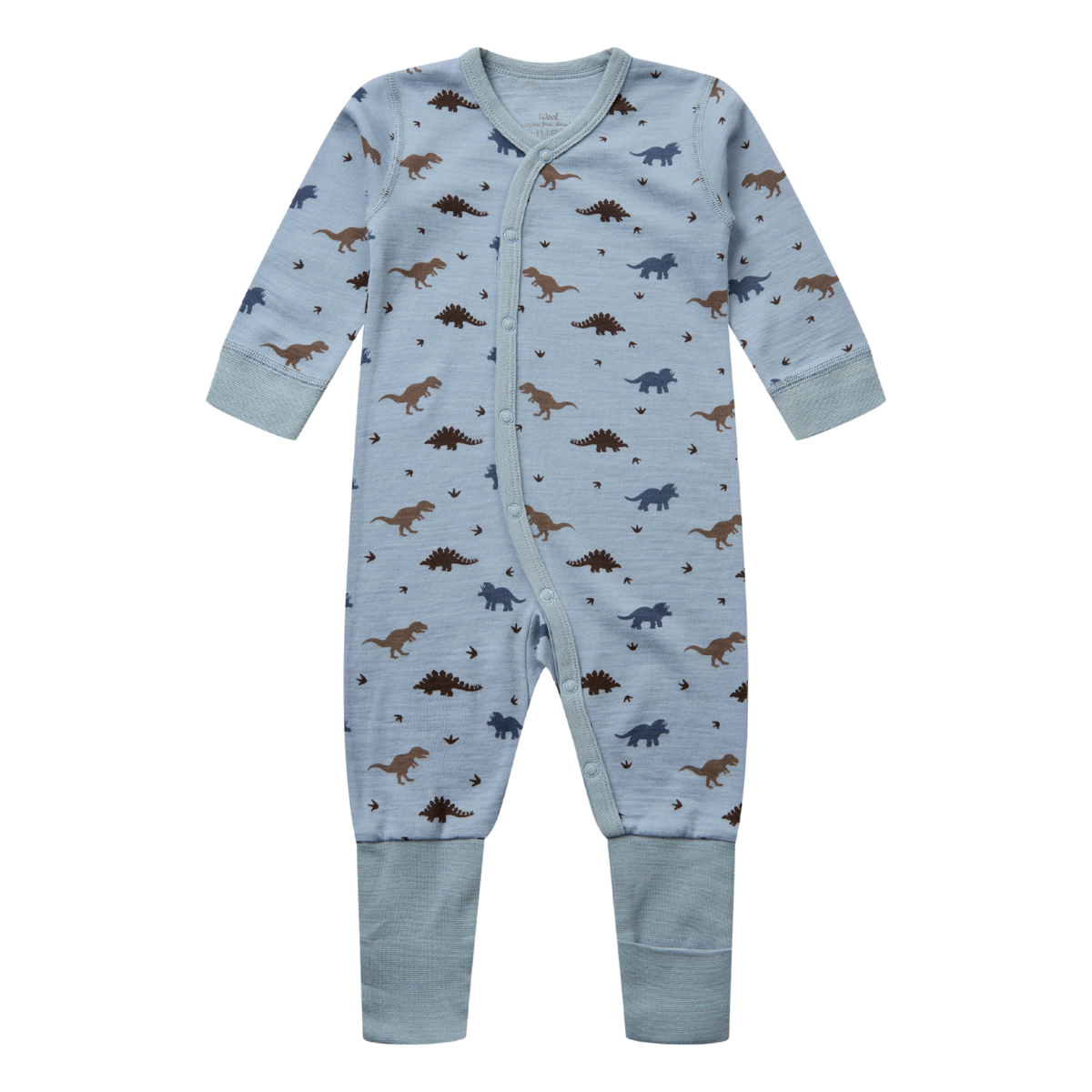 Hust & Claire - Heldress i Ull/Bambus Dino Baby Blue