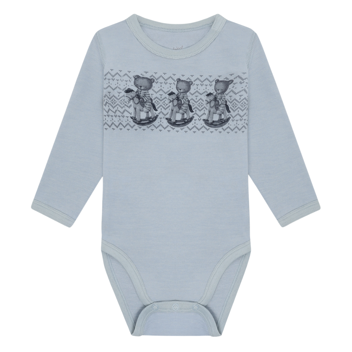 Hust & Claire - Body i Ull/Bambus Teddy Baby Blue