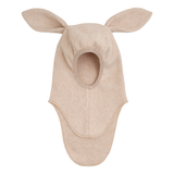 Huttelihut - Balaclava Kaninører Bomullsfleece Camel Melange