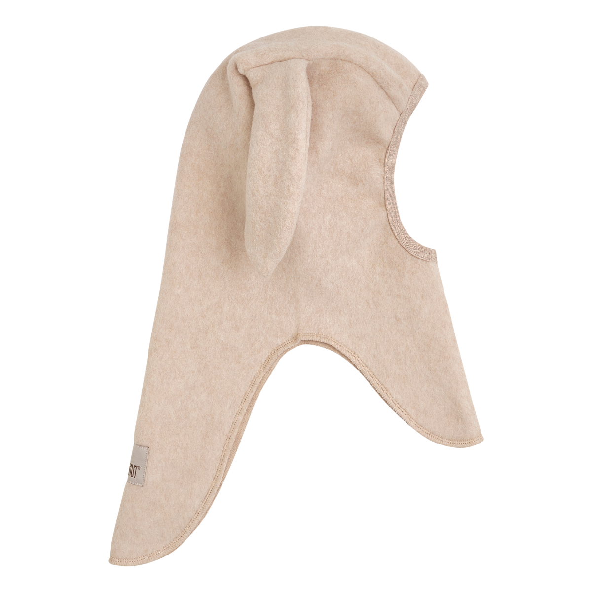 Huttelihut - Balaclava Kaninører Bomullsfleece Camel Melange