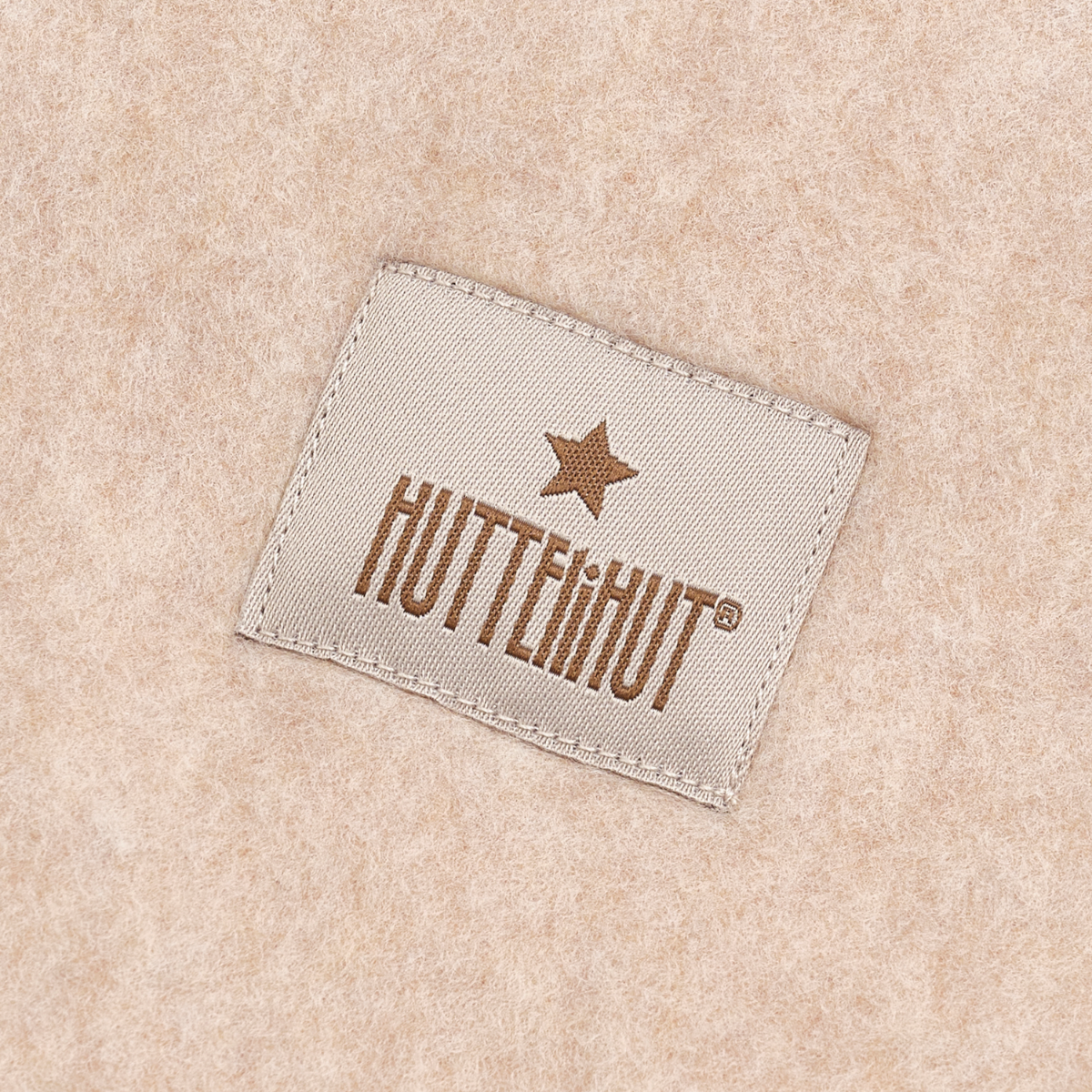 Huttelihut - Balaclava Kaninører Bomullsfleece Camel Melange