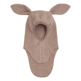 Huttelihut - Balaclava Kaninører Bomullsfleece Savannah Melange