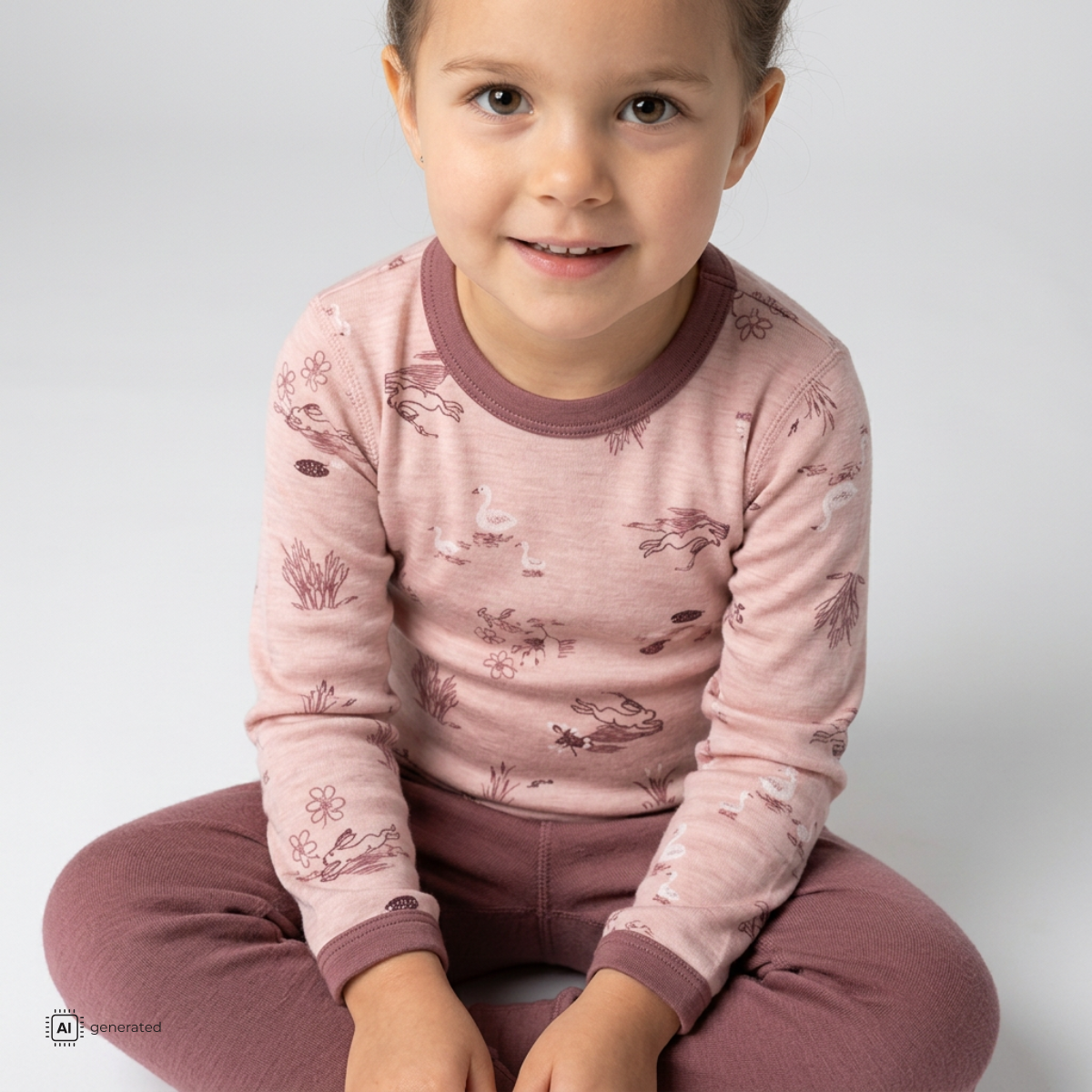 Joha - Trøye Ull og Bambus Gås Rosa