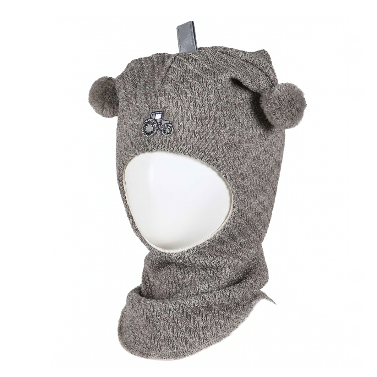 Kivat - Balaclava i Ull Dusker Flettet Traktor Beige Melert