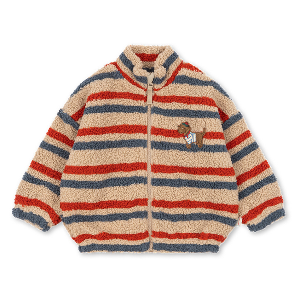 Konges Sløjd - Fleecejakke Teddy Jody Tangerine Stripe