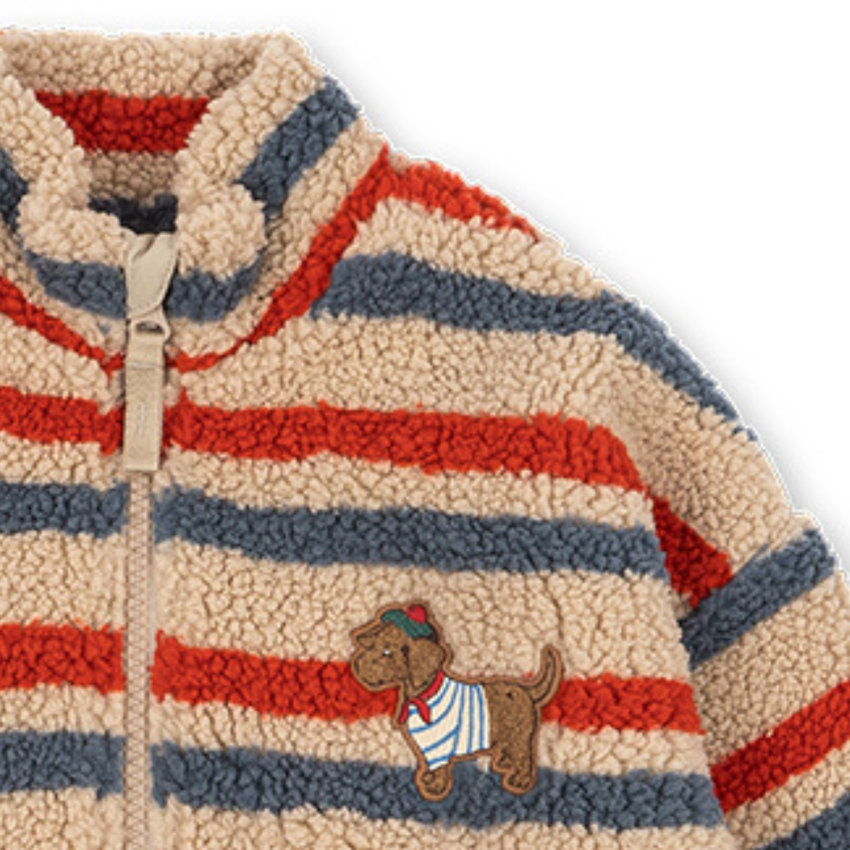 Konges Sløjd - Fleecejakke Teddy Jody Tangerine Stripe