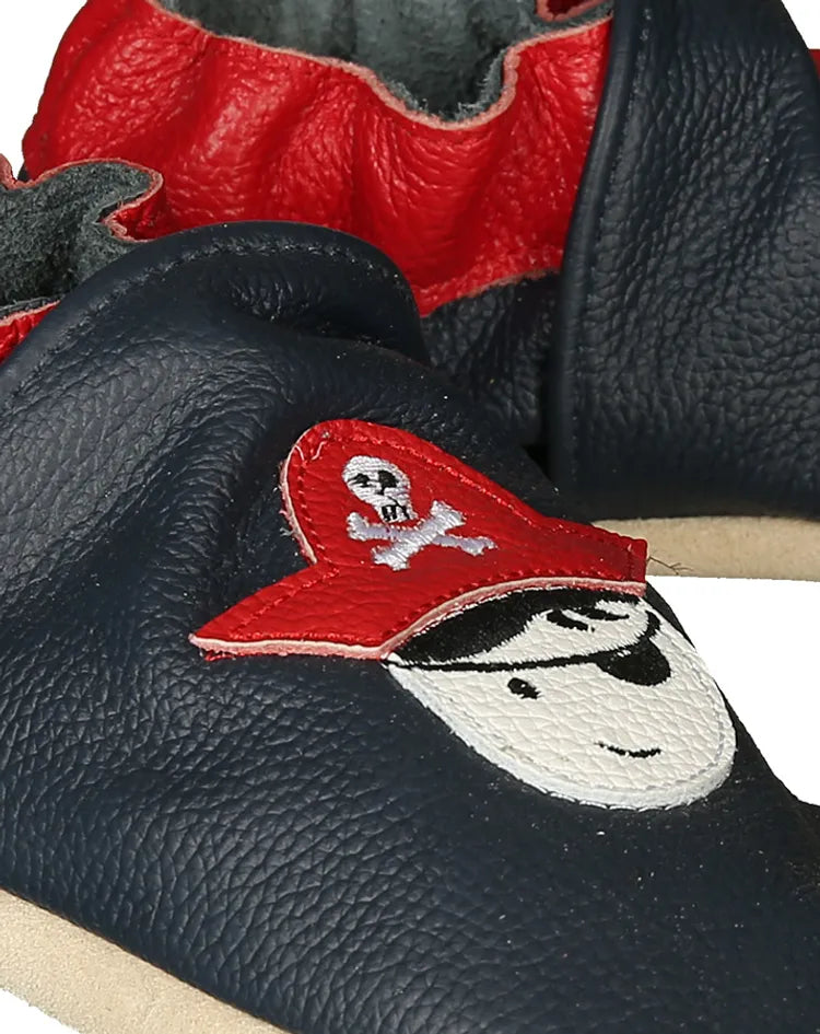 Rose et Chocolat - Tøfler i Skinn Capt Hook Navy