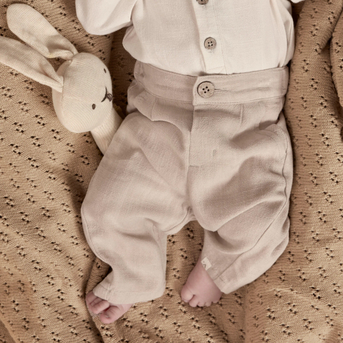 Lil' Atelier - Linbukse Baby Freddie Feather Gray