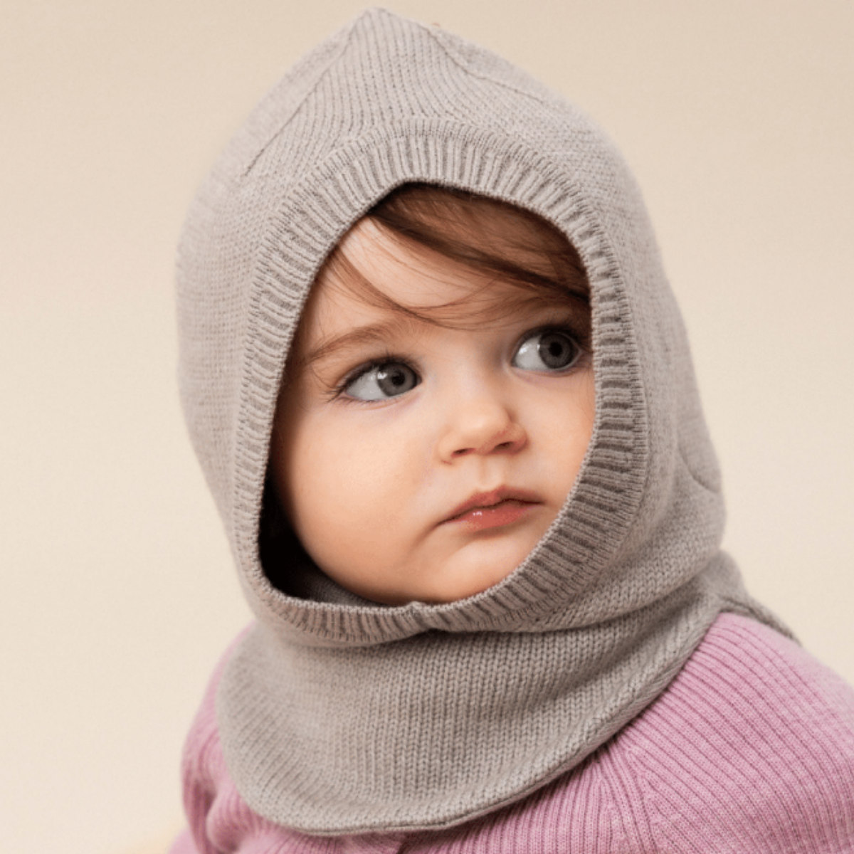 Lillelam - Balaclava Classic Ull med Vindstopper - Beige