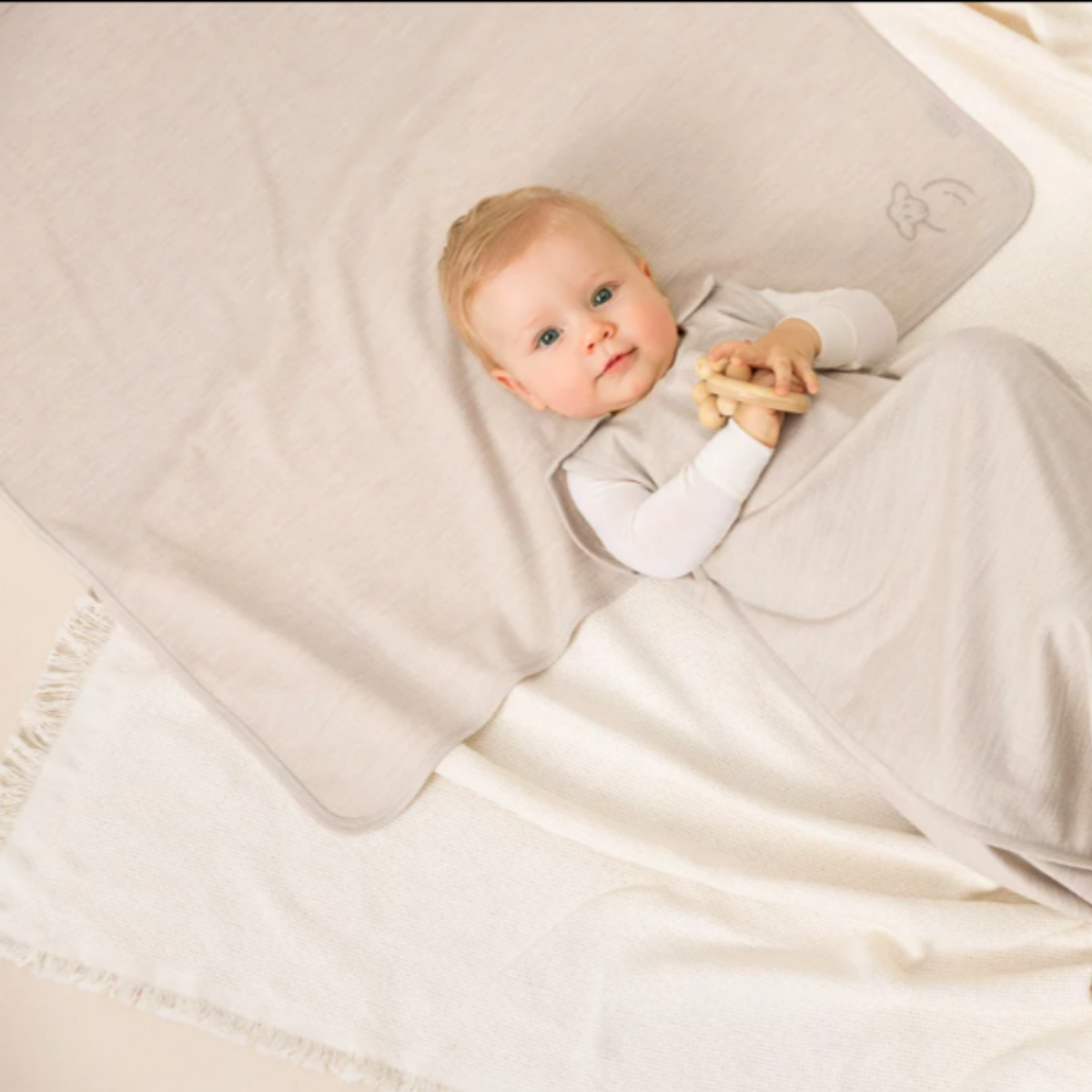 Lillelam - Swaddle Teppe Ull Luna - Lys Beige
