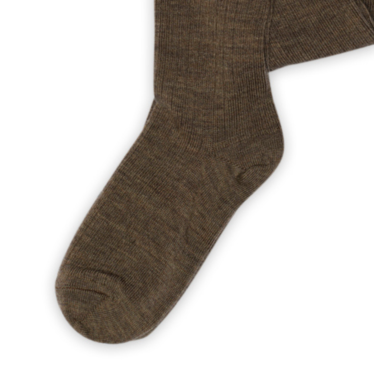 MP - Strømpebukse i Ull Rib Brown Melange