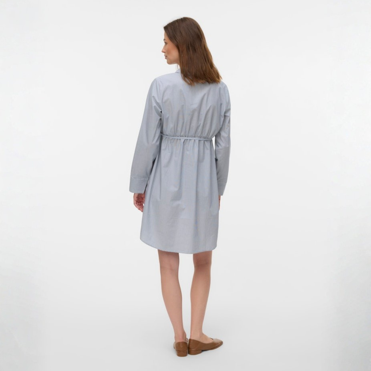 Mamalicious - Gravid- og ammekjole Salma Snow White/ Light Grey