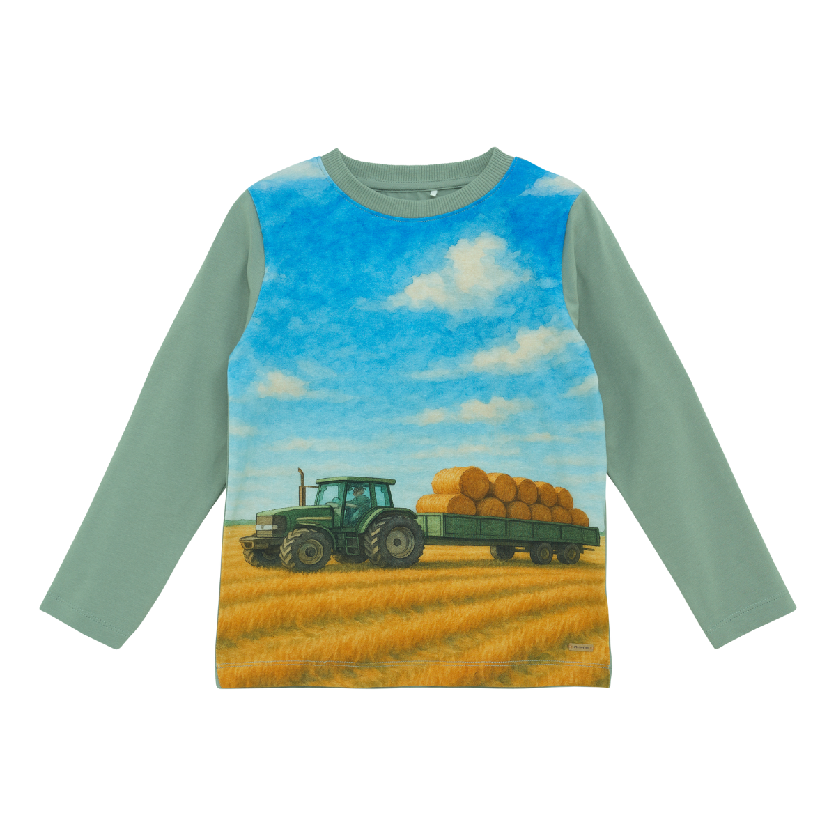 Minymo - Genser Grønn Traktor Lily Pad