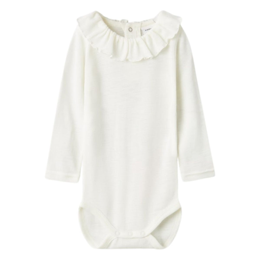 Name It - Body Ull Rib m/ krage Wang Snow White