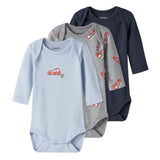Name It - Body 3 pk Brannbil Grey/ Blue