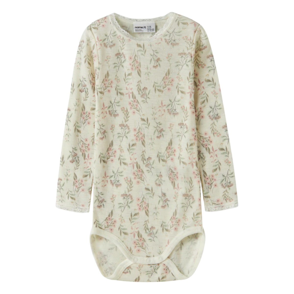 Name It - Ullbody Wang Snow White Flowers + Leafs