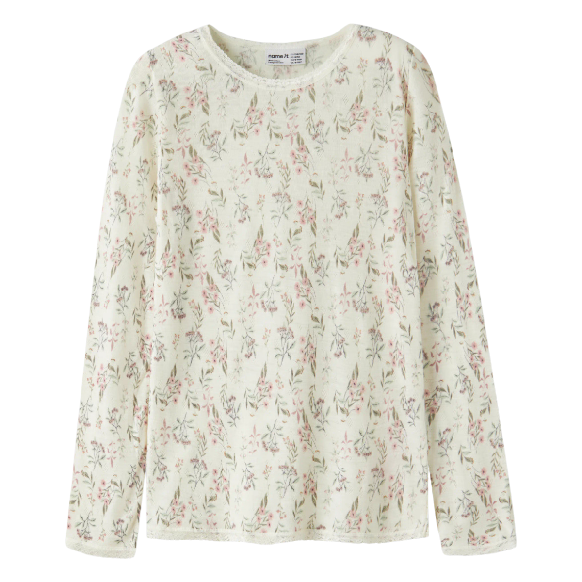 Name It - Ulltrøye Jr Wang Snow White Flowers + Leafs