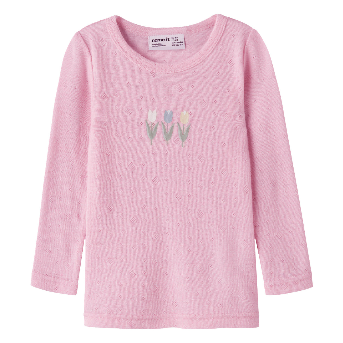 Name It - Ulltrøye Wang Flower Coral Blush