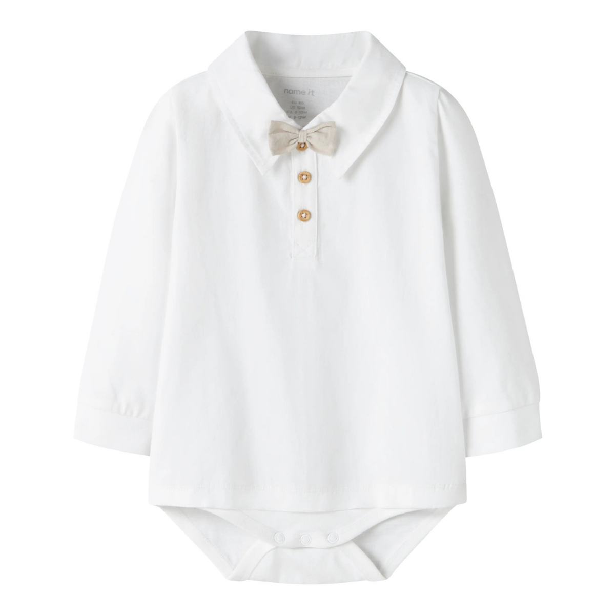 Name It - Skjortebody  med Sløyfe Noller Bright White