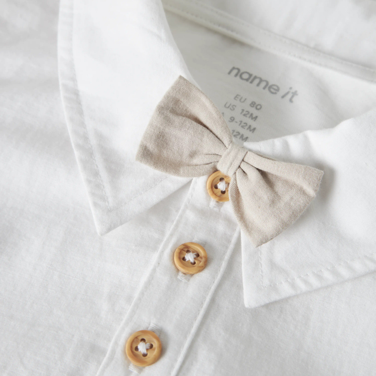 Name It - Skjortebody  med Sløyfe Noller Bright White