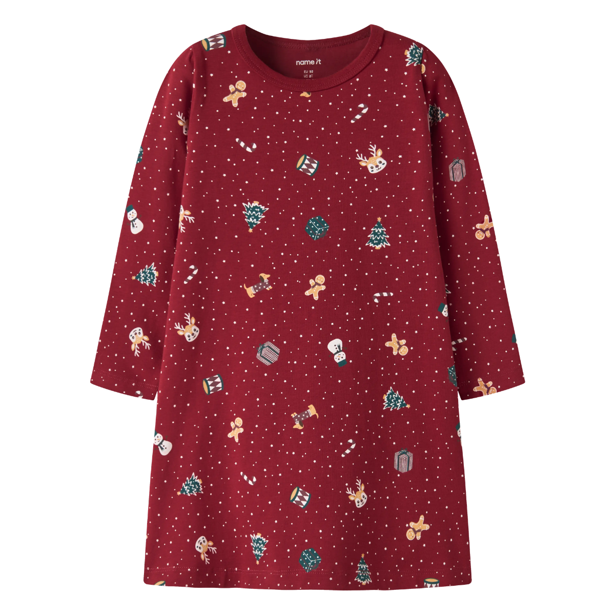 Name It - Julepysj Nattkjole Vismas 2026 Red Dahlia