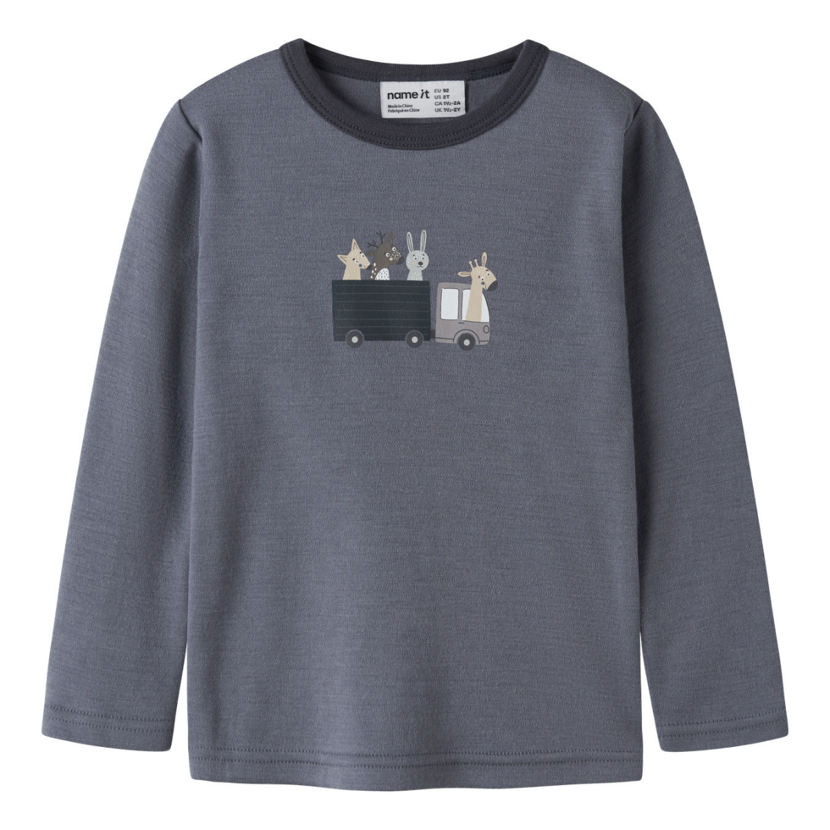 Name It - Ulltrøye Willit Folkstone Gray Animals at Work